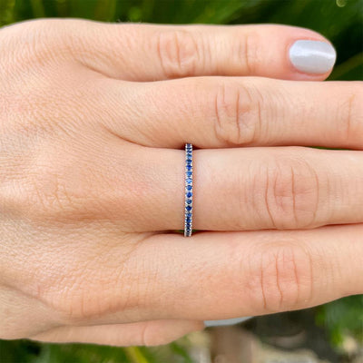 Sapphire Stacking Band in 14k White Gold