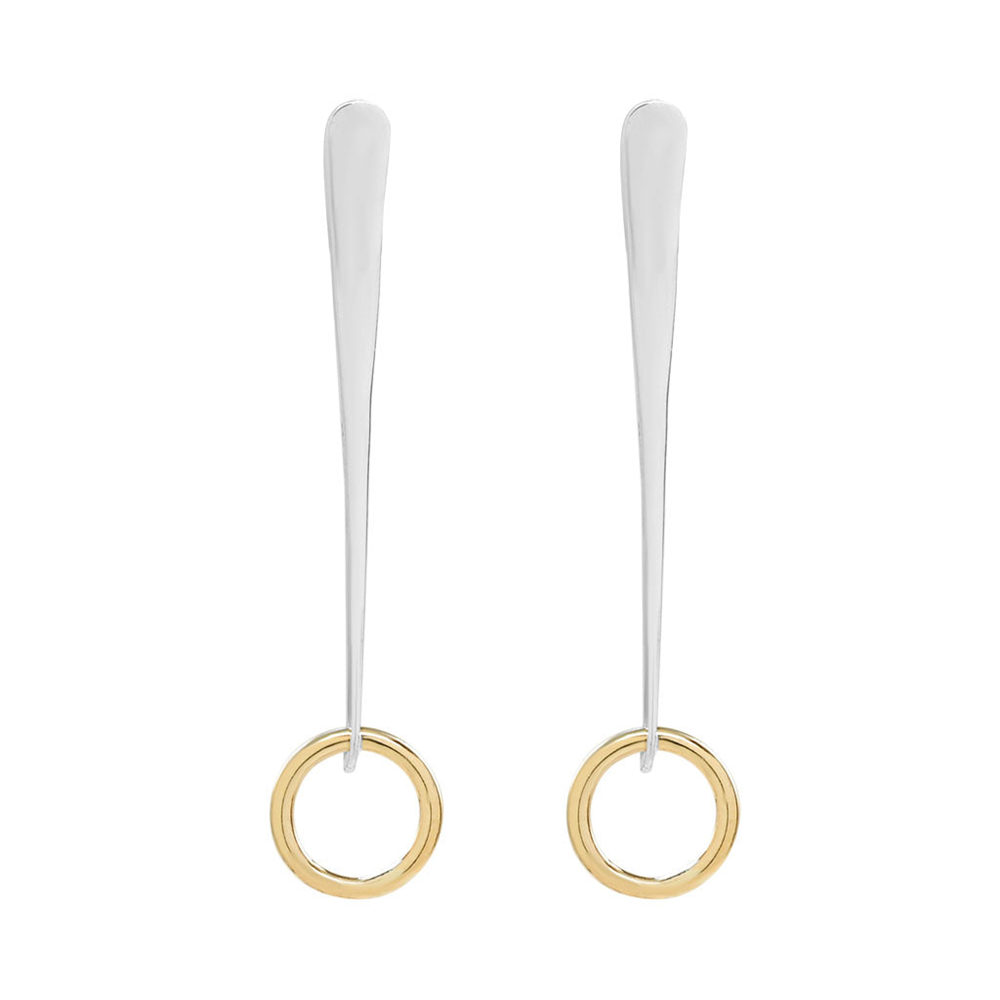 Peter James Swinging Trapeze Earrings in Two Tone