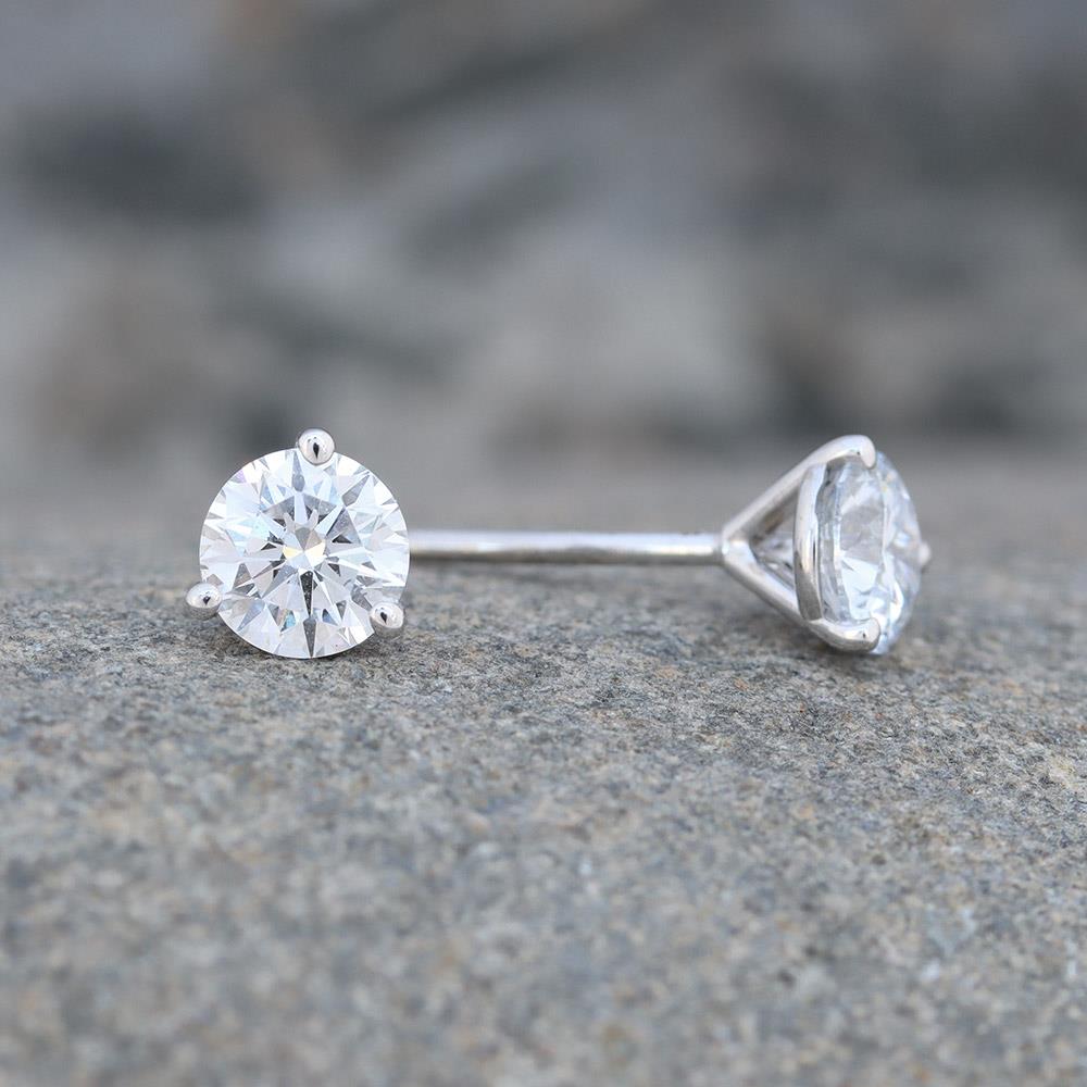 Lab Grown Diamond Martini Stud Earrings in 14k White Gold (3/4 cttw)