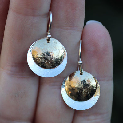 Peter James Dangling Eclipse Earrings in Two Tone