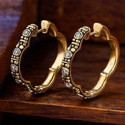 Alex Sepkus Quatrefoil Diamond Hoop Earrings in 18k Yellow Gold