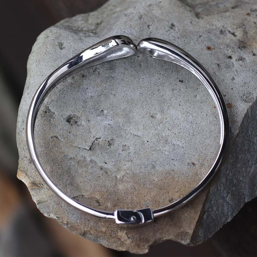 Meeting Point Hinged Cuff Bracelet in Sterling Silver