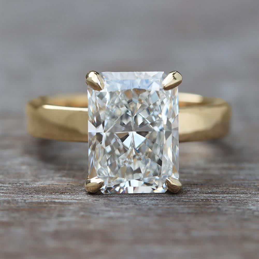 Radiant in Love Lab Grown Diamond Engagement Ring (4.68ct) in 14k Yellow Gold