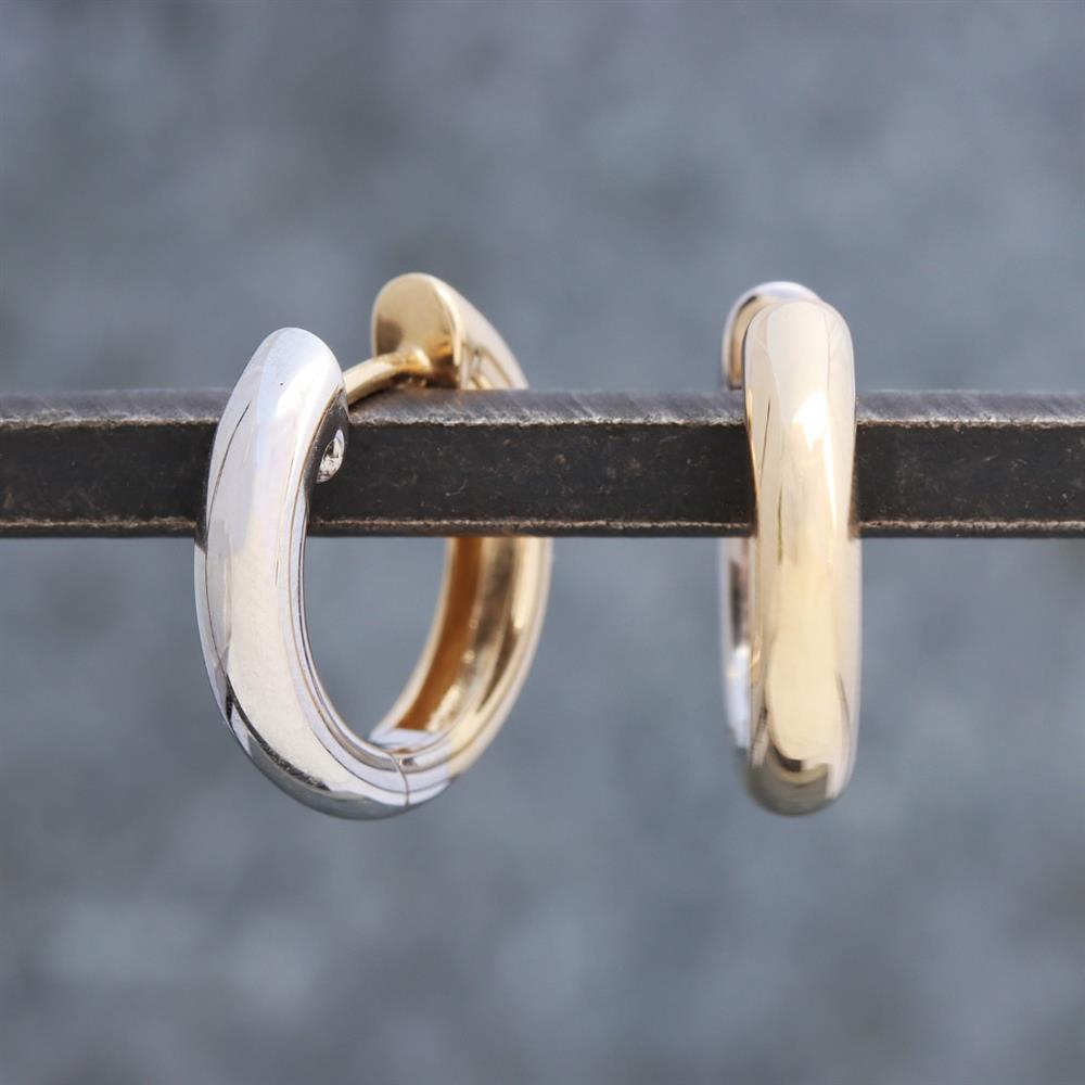 Reversible Go-To Hoops in 14k White & Yellow Gold