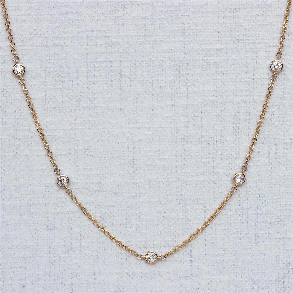 Lab Grown Diamond by the Yard Necklace 1.0ctw in 14k Yellow Gold