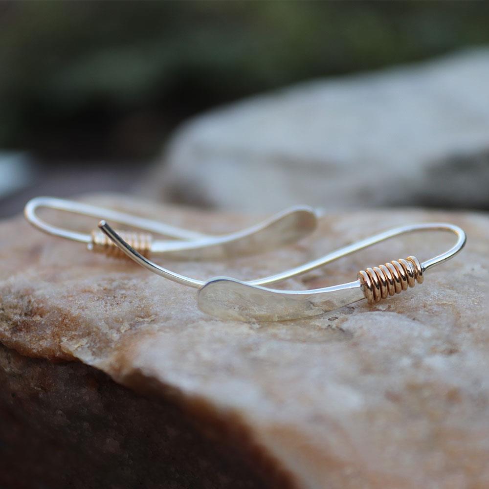 Peter James Swashbuckler Threader Earrings in Two Tone