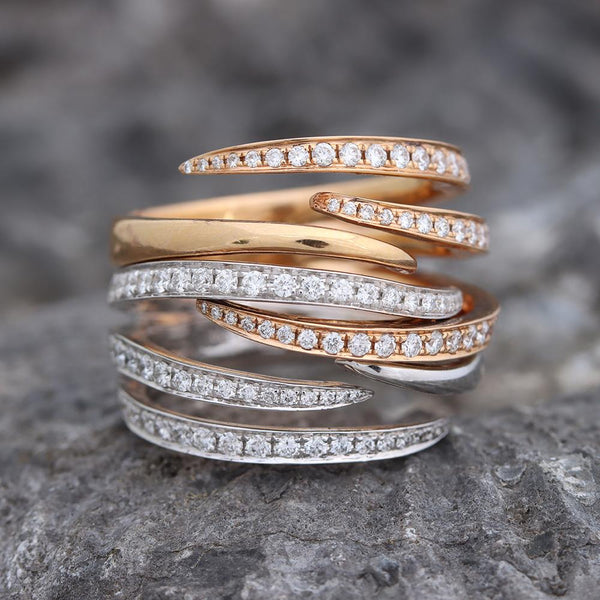 Better Together Two Piece Diamond Ring in 18k White & Rose Gold