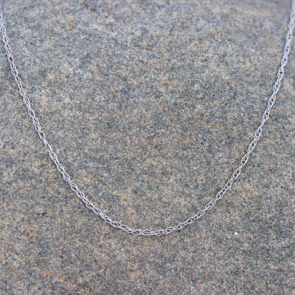Light Baby Rope Chain 0.75mm in 14k White Gold - 18"