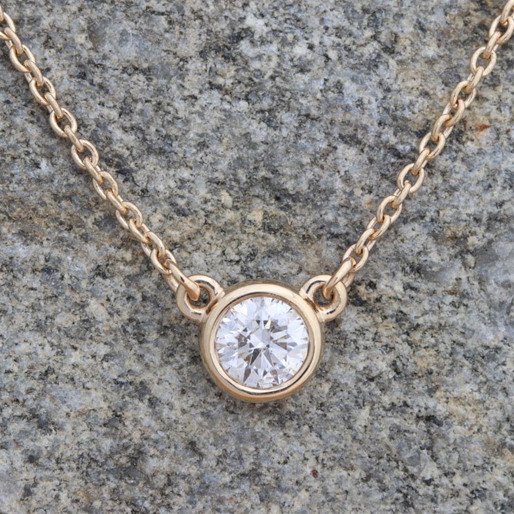 Everyday Stationed Diamond Bezel Necklace 0.20ct in 14k Yellow Gold