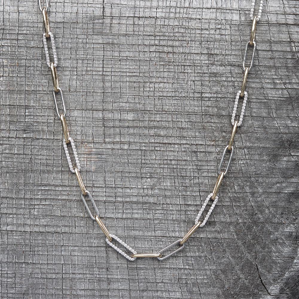 The Perfect Diamond Paperclip Link Two-Tone Necklace