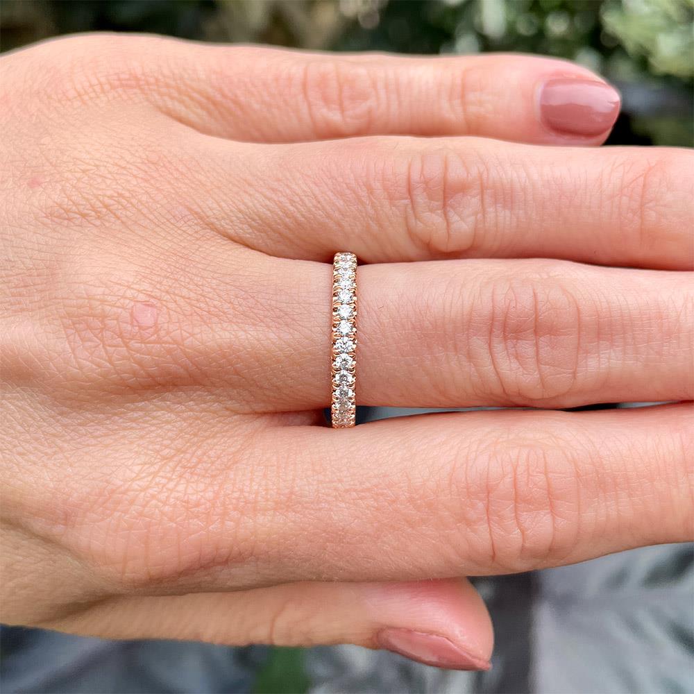 French Pave Diamond Ring (1/3 cttw) in 14k Rose Gold