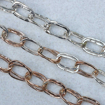 Small Double Oval Hammered Link Bracelet 315