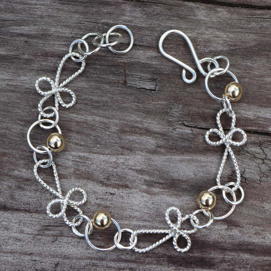 Cross Twist Link and Bead Bracelet 318 – DP Jewelry Designs