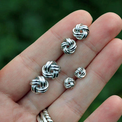 Love Knot Large Stud Earrings in Sterling Silver