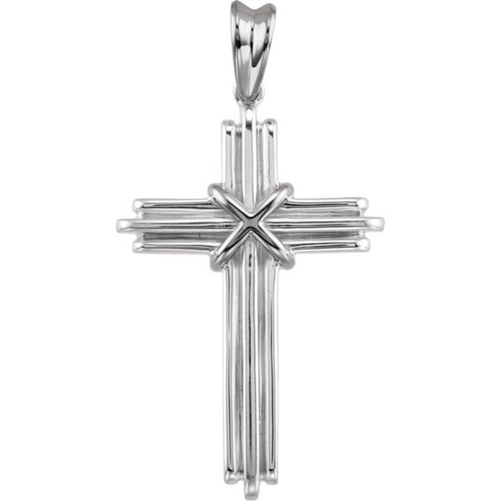 Wrapped Cross Pendant in Sterling Silver