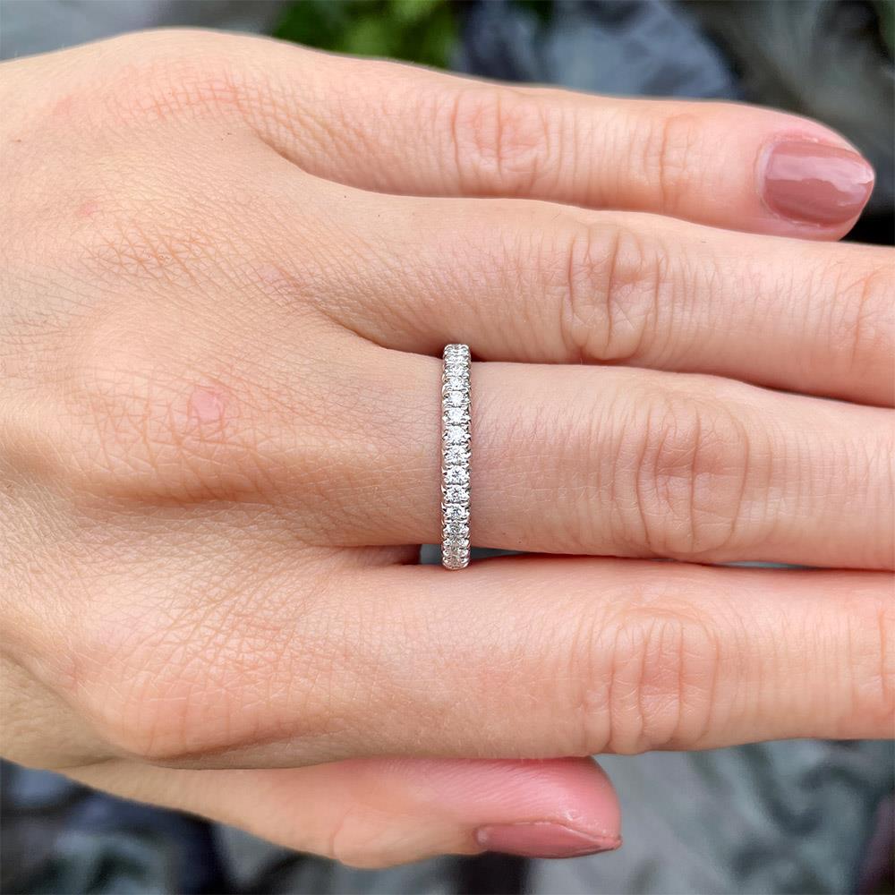 French Pave Diamond Ring (1/4 cttw) in 14k White Gold
