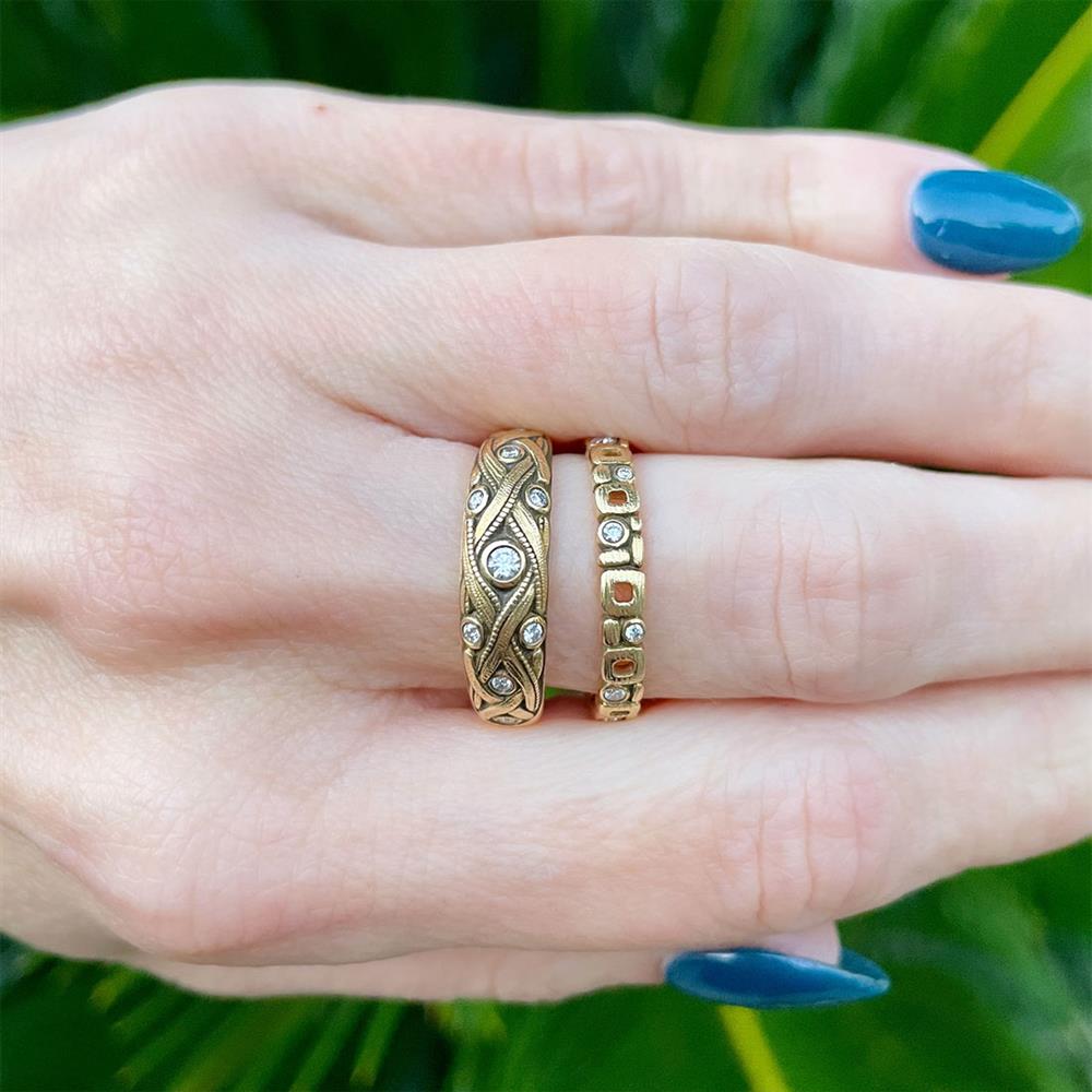 Alex Sepkus Micro Windows Diamond Band in 18k Yellow Gold