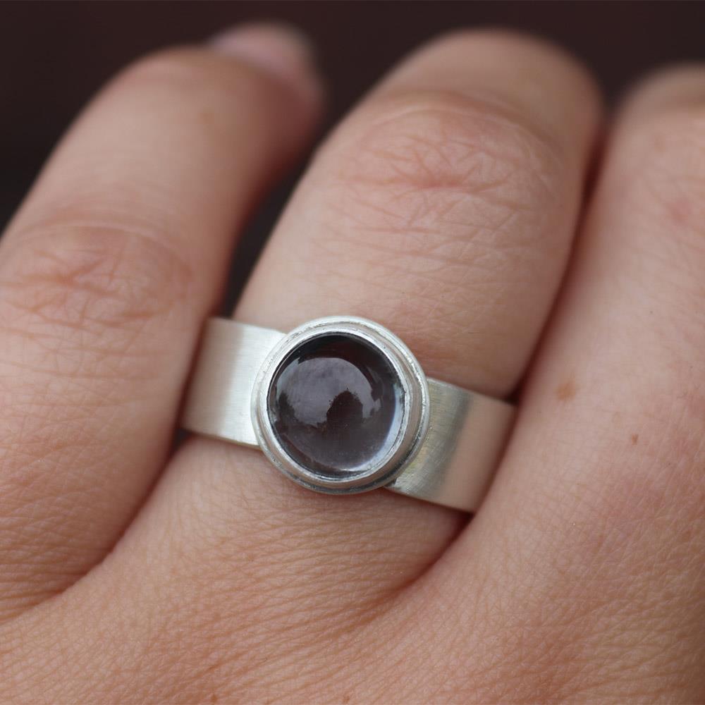 Moody Gray Spinel Ring in Sterling Silver