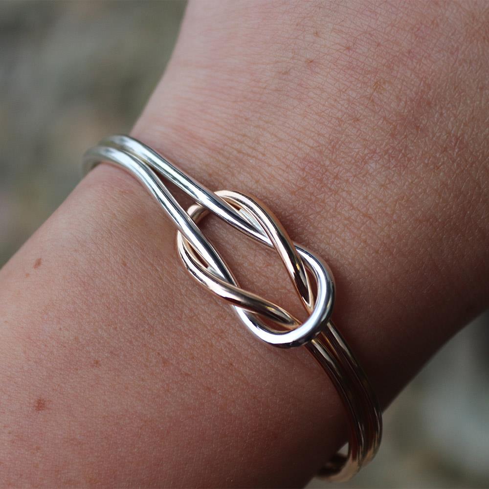 Peter James Reef Knot Cuff Bracelet in Sterling Silver