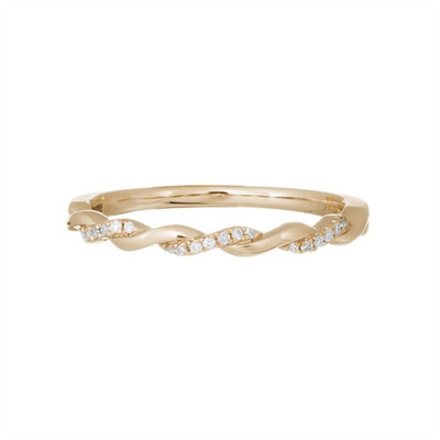 Intertwined Diamond Band in 14k Yellow Gold