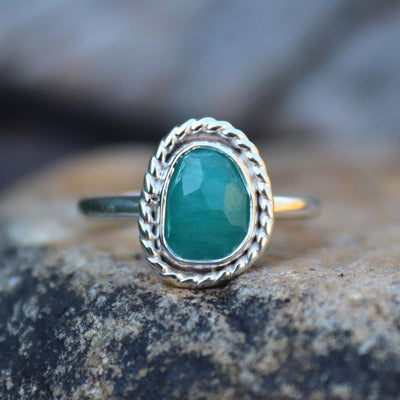 Amazing Amazonite Twist Ring in Sterling Silver