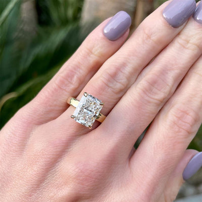 Radiant in Love Lab Grown Diamond Engagement Ring (4.68ct) in 14k Yellow Gold