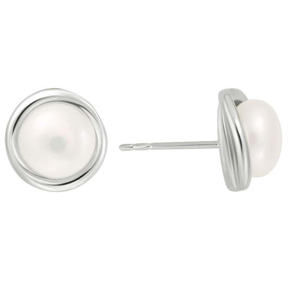 Embrace Pearl Stud Earrings in Sterling Silver