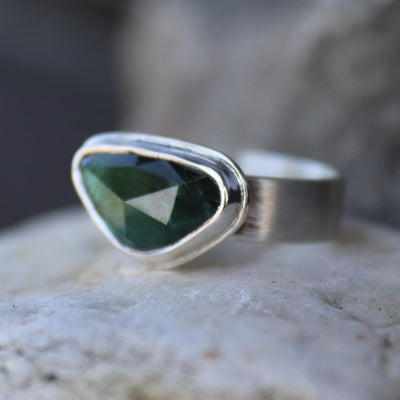Evergreen Tourmaline Ring in Sterling Silver