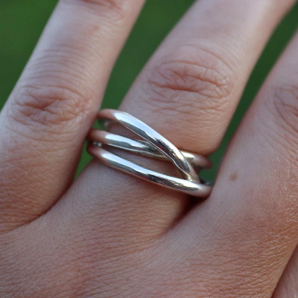 Triple Weave Ring in Sterling Silver — Size 8