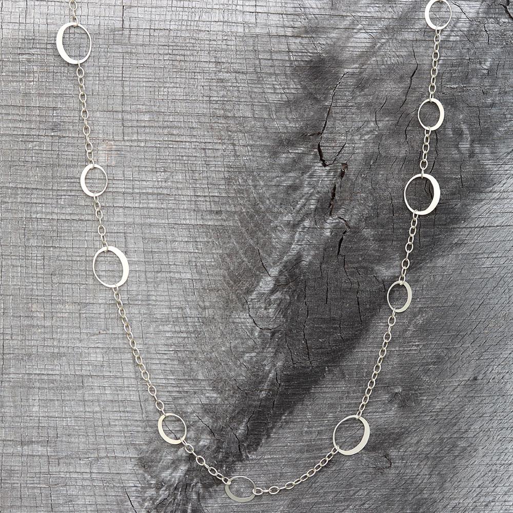 Toby Pomeroy Petite Eclipse Chain Necklace in Matte EcoSilver