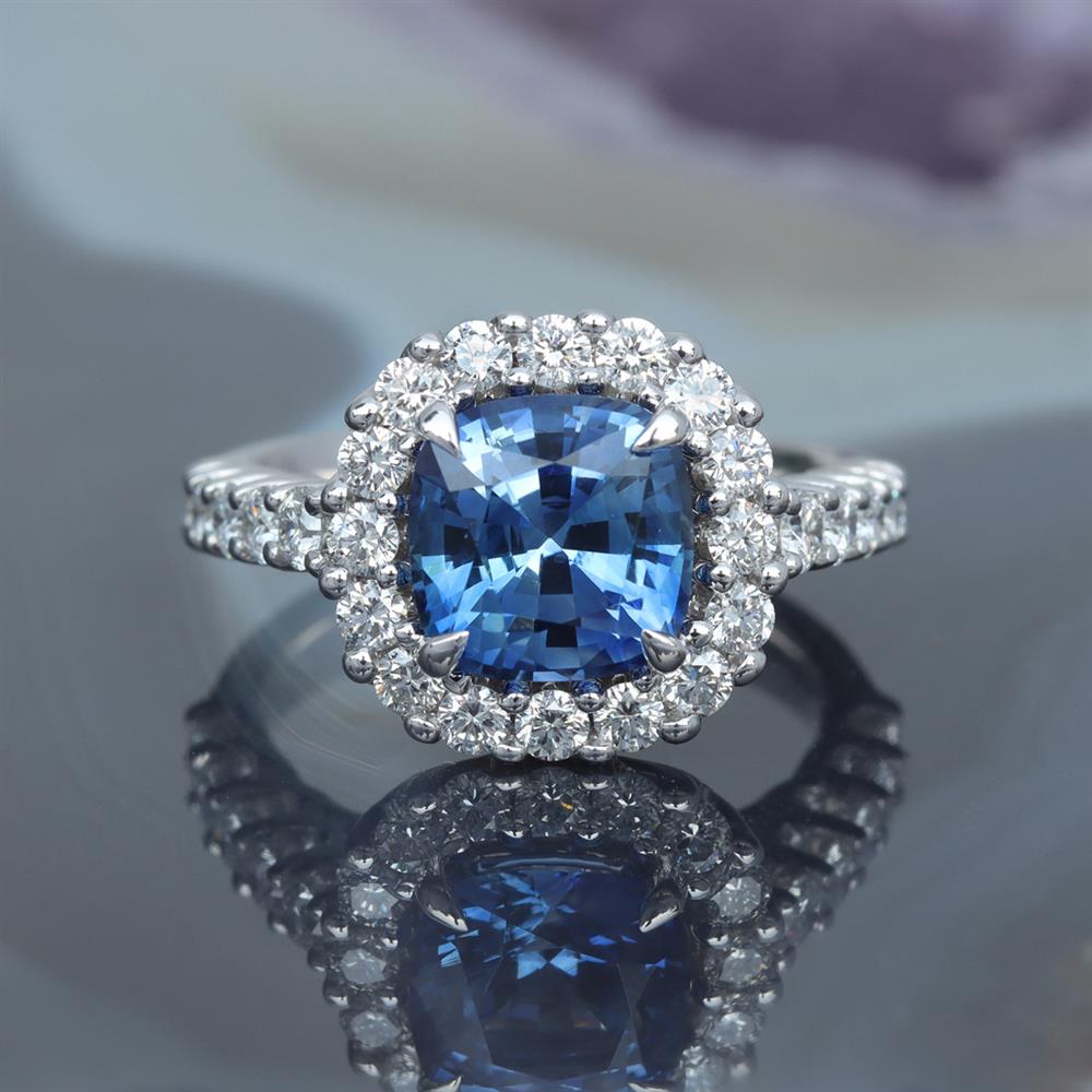 Be Bold Ceylon Sapphire and Diamond Ring in 14k White Gold