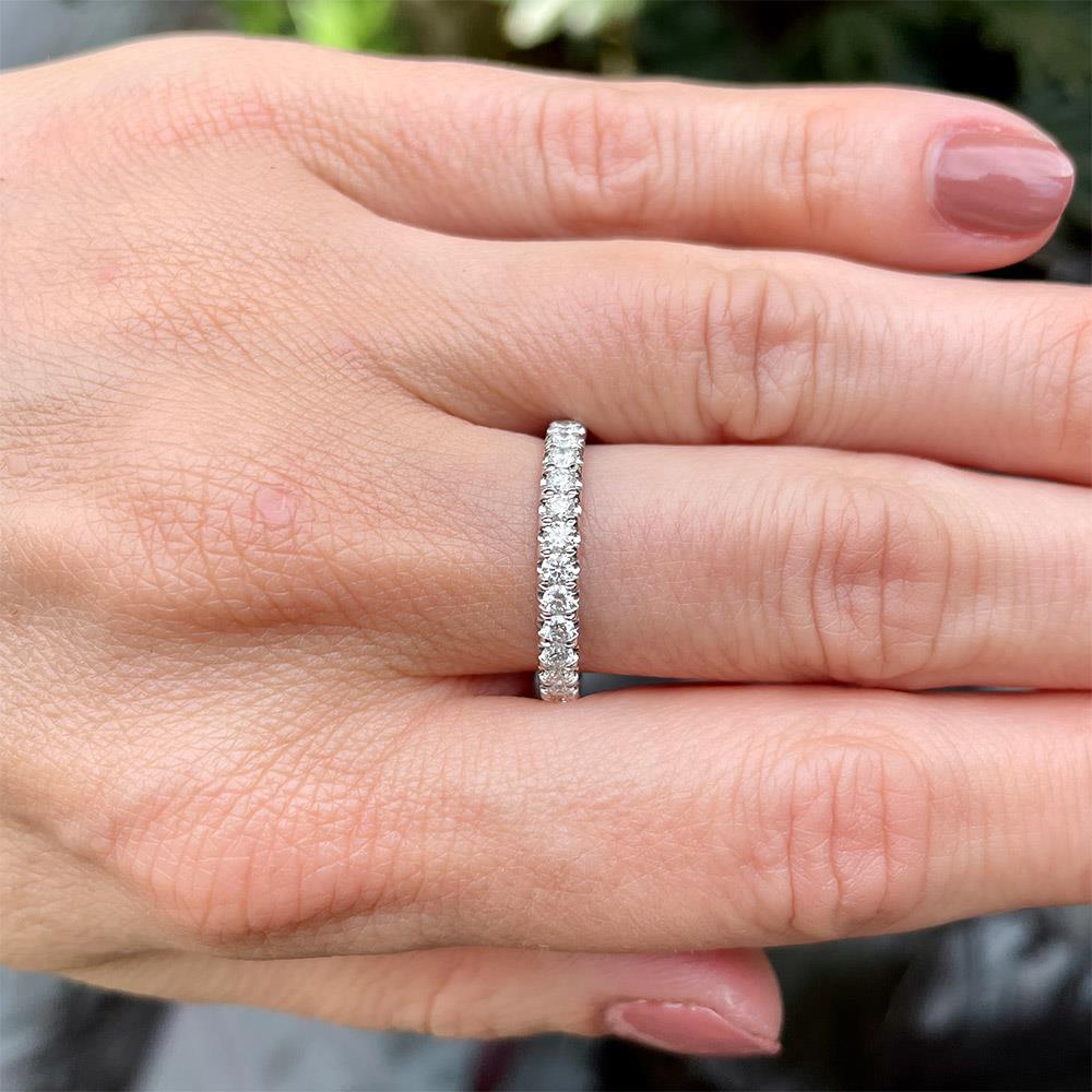 French Pave Diamond Ring (1/2 cttw) in 14k White Gold