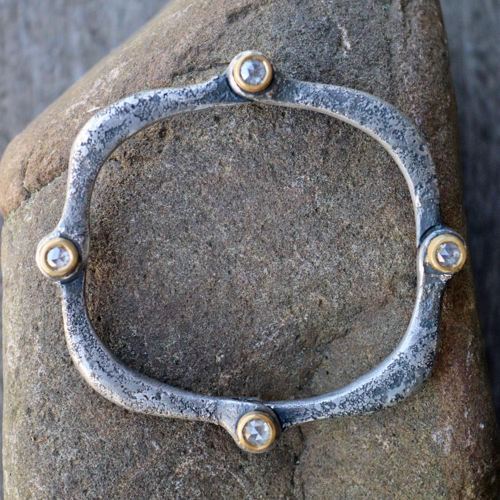 Roman Rosecut Diamond Bracelet in Two-Tone by Michael Jensen Designs
