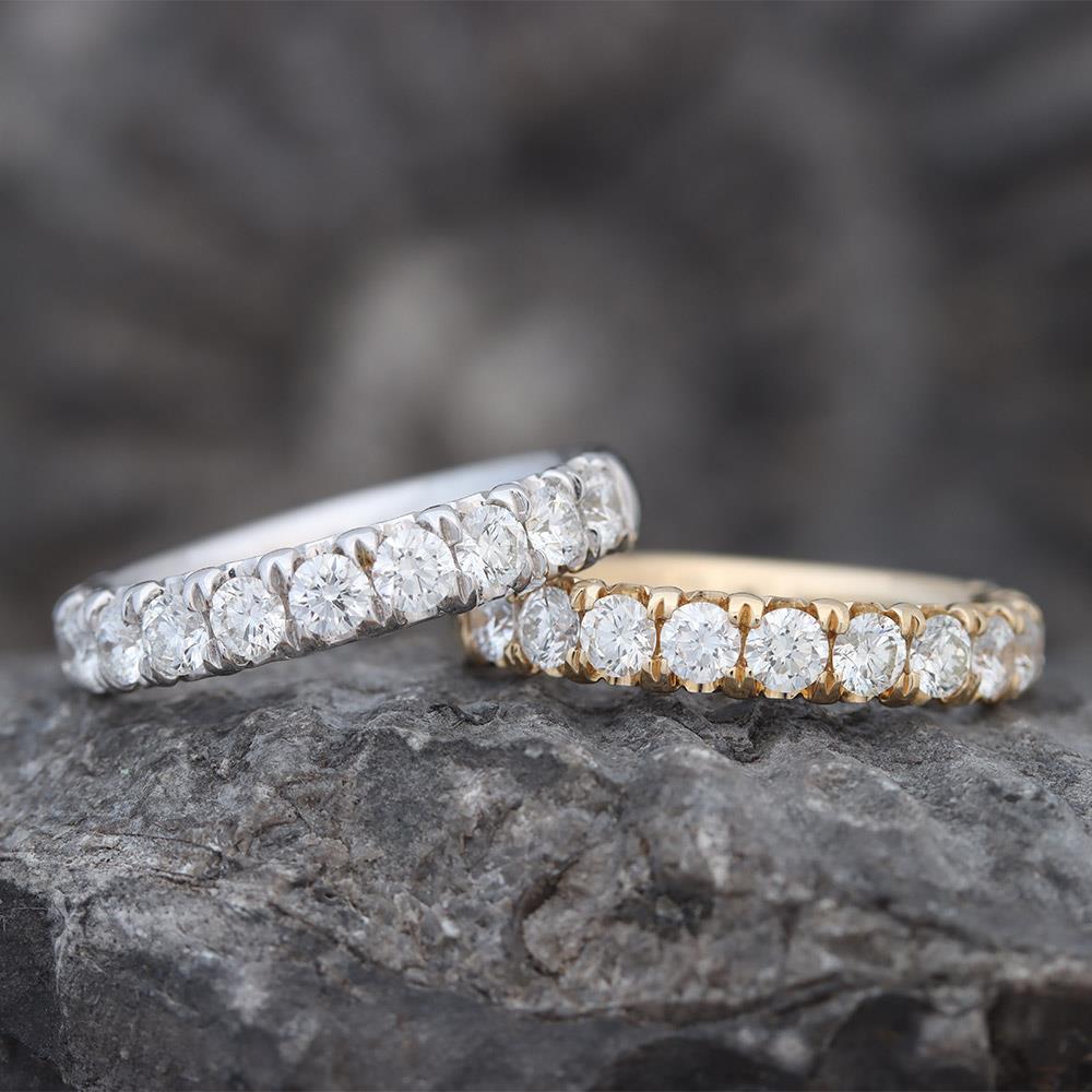 French Pave Diamond Ring (1 cttw) in 14k Yellow Gold
