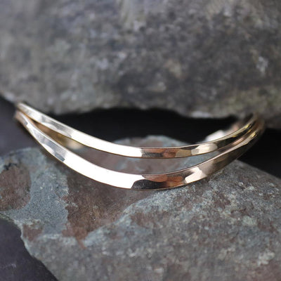 Peter James Two Stripe Cuff Bracelet in Gold Filled