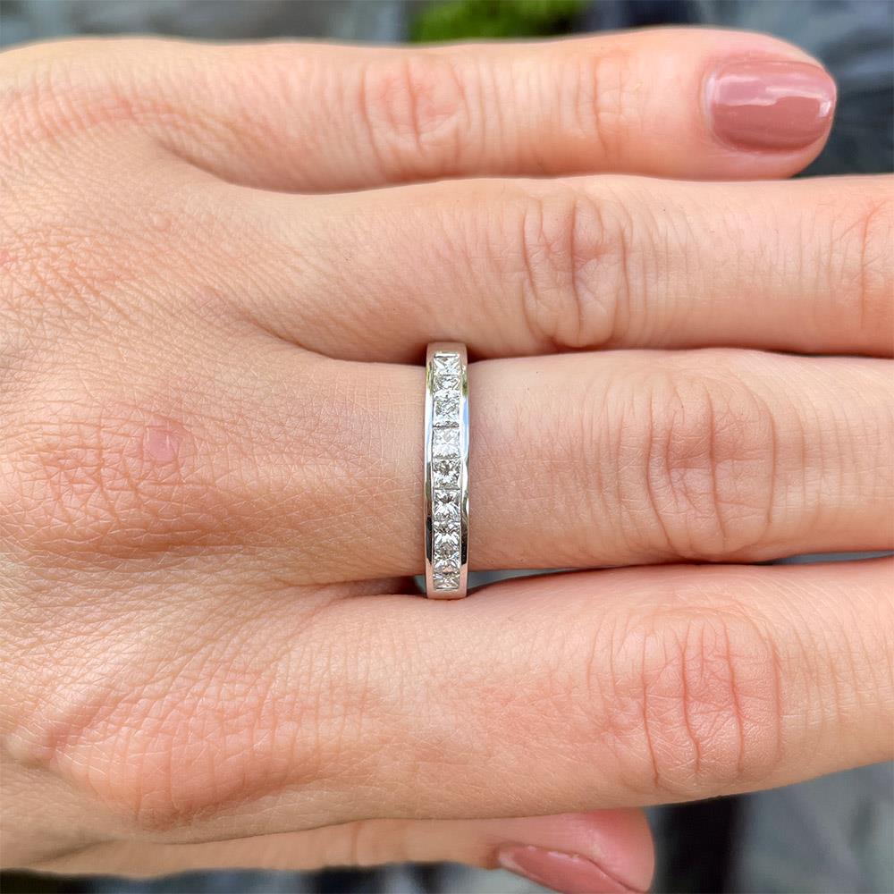 Channel-Set Princess Diamond Ring (0.63 cttw) in 14k White Gold