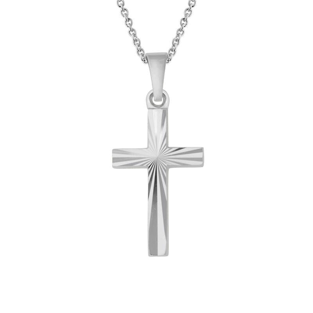 Radiant Burst Cross in Sterling Silver