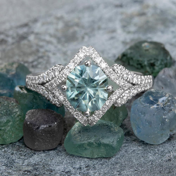 A Flare for Teal Montana Sapphire & Diamond Ring