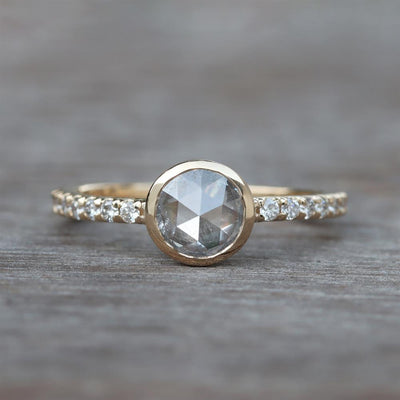Rosecut Diamond Engagement Ring in 14k Yellow Gold