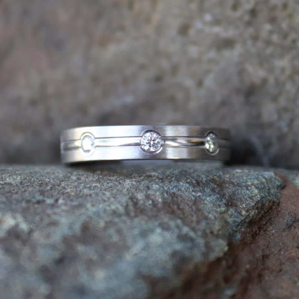 14k White Gold and Diamond Band by Andrew Nyce — 6