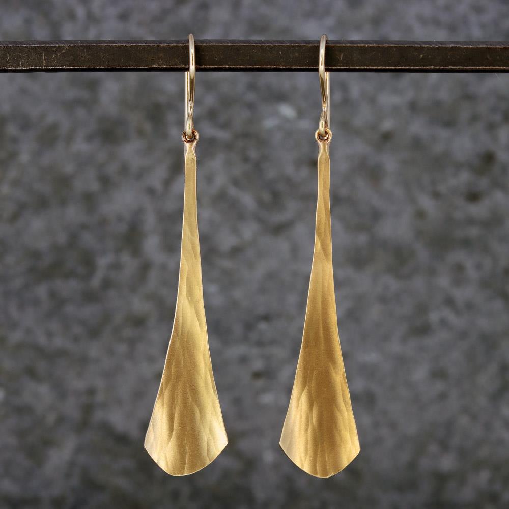 Toby Pomeroy Articulated Orchid Earrings in 14k Matte Yellow Gold