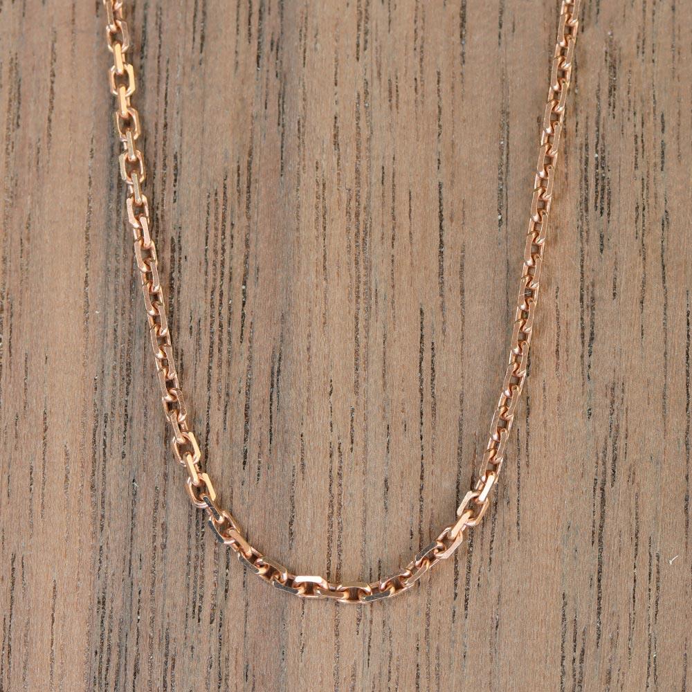 Diamond Cut Cable Chain 1.4mm in 14k Rose Gold - 20"