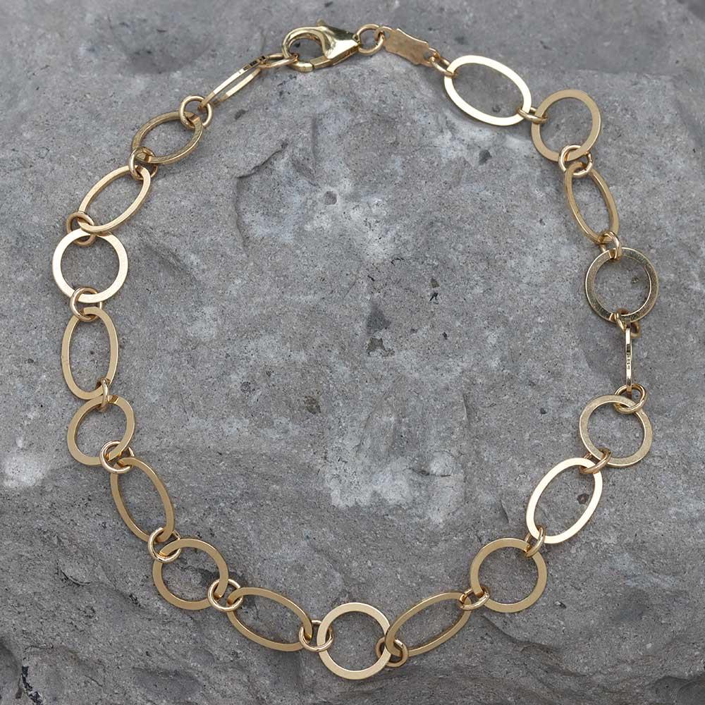 Inner Circle Link Bracelet in 14k Yellow Gold