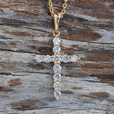 Diamond Cross Pendant (1/5 cttw) in 14k Yellow Gold