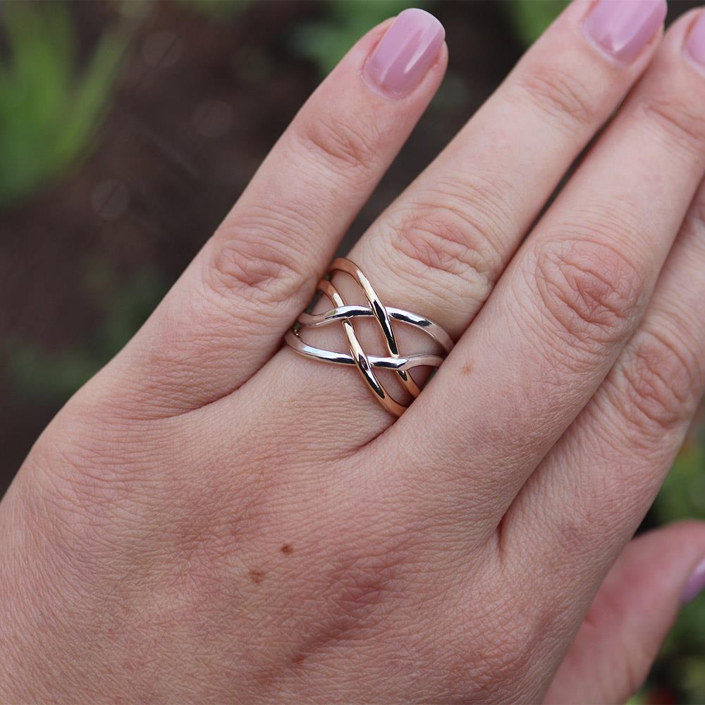 Peter James Woven Ring in Two Tone – Size 10