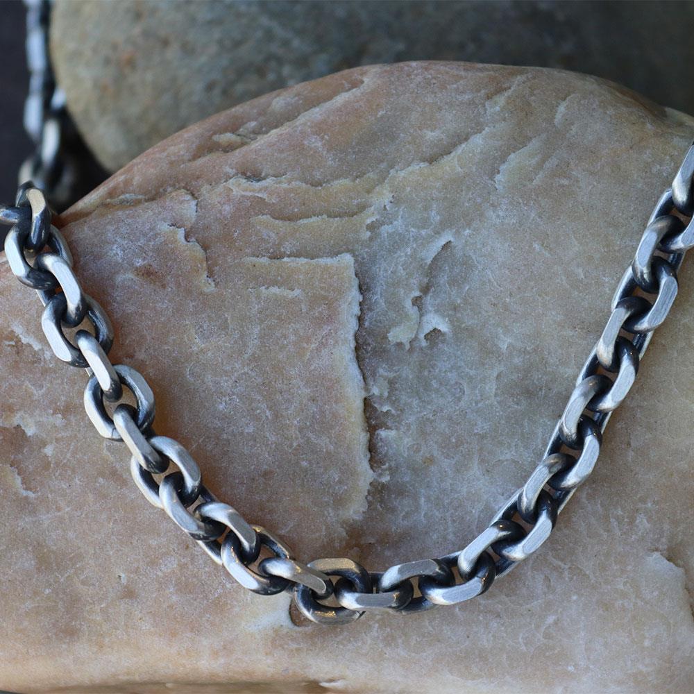Round Box Chain 5.2mm in Oxidized Sterling Silver - 22"