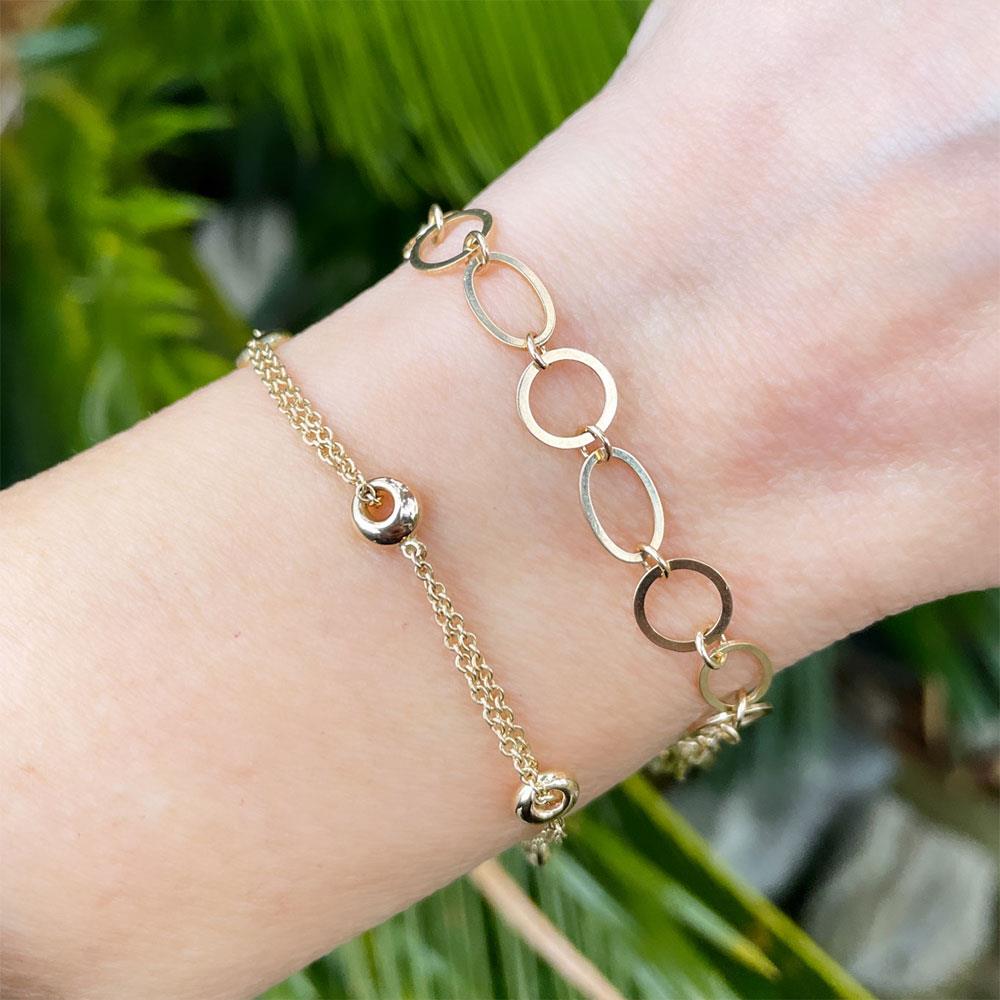 Inner Circle Link Bracelet in 14k Yellow Gold