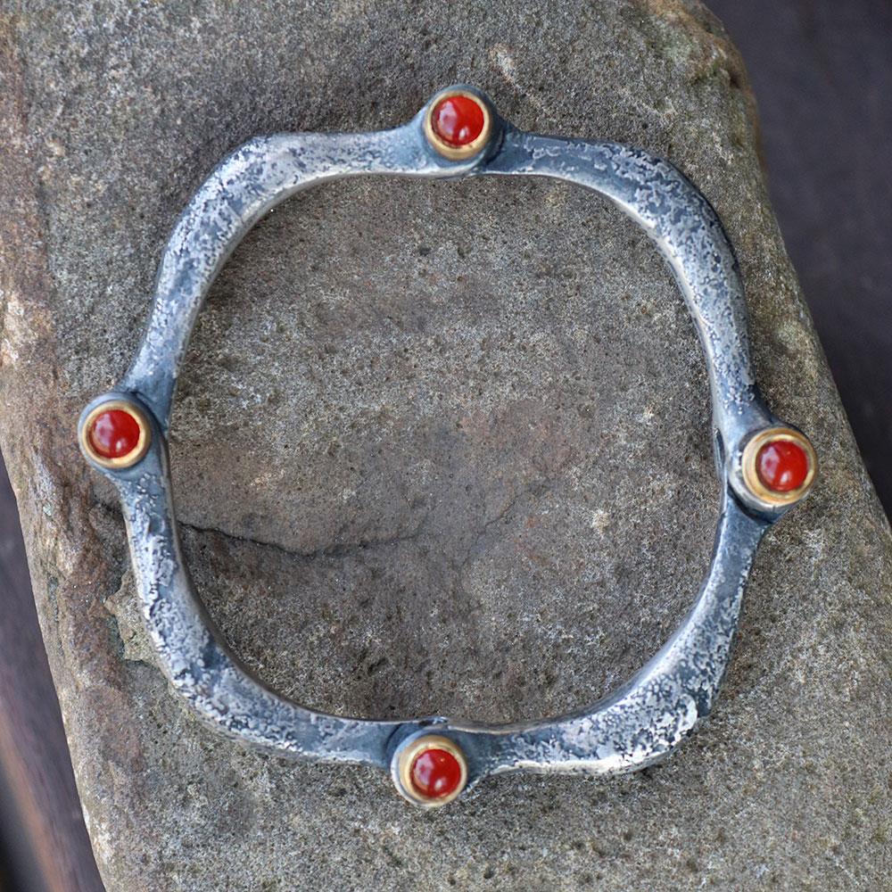 Roman Carnelian Bracelet in Two-Tone by Michael Jensen Designs