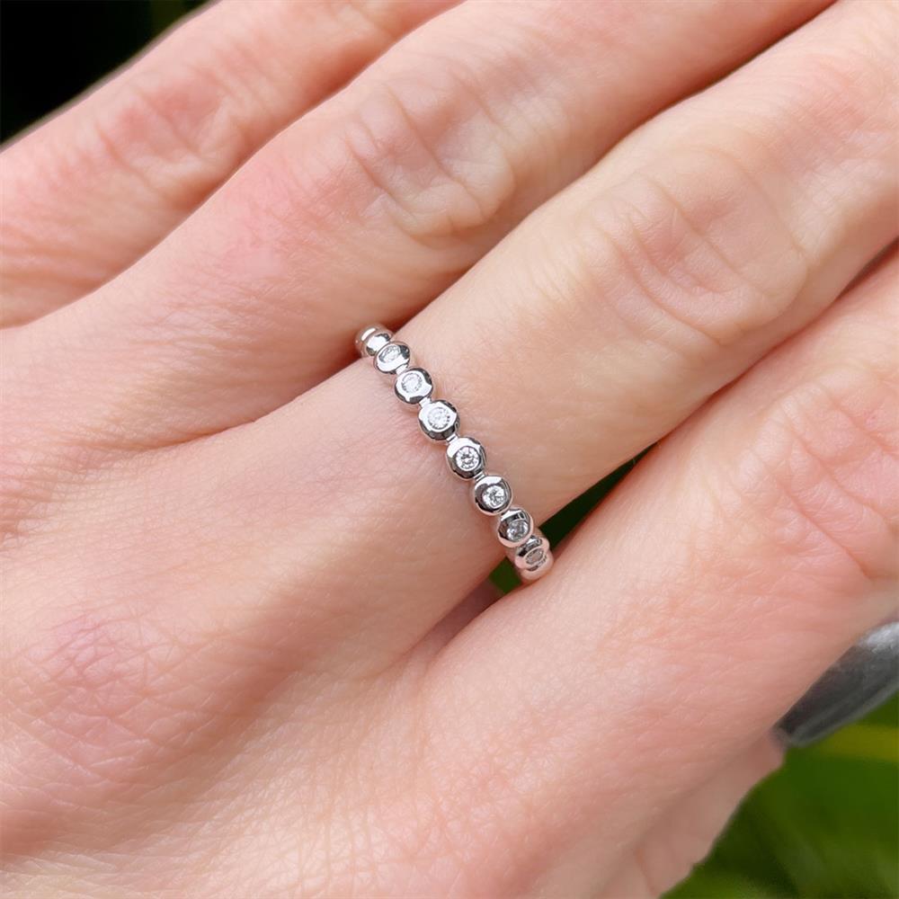 Drops of Diamonds Band in 14k White Gold