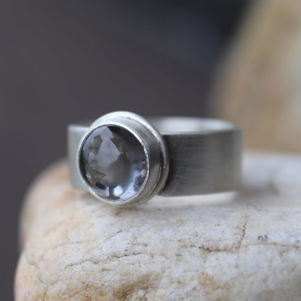 Moody Gray Spinel Ring in Sterling Silver